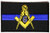 Masonic Thin Blue Line for Law Enforcement Patch - By Ivamis Trading - 3.5x2.1 inch