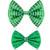 2 Pieces St. Patricks Day Bow Tie Green Sequined Bow Ties Pre-Tied St. Patricks Day Costume Accessories for Mardi Gras Party Prom Theater Performances for Adults Teens Pets