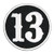 Circle Lucky 13 Embroidered Hook Fastener Patch -3.0 Inch-
