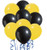 PMU Balloons 11 Inch PartyTex Yellow and Black Latex Pkg/25