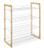 Whitmor 4 Tier Closet Shelf - Storage Organizer - Natural Wood and Chrome