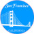 U.S. Custom Stickers San Francisco Golden Gate Bridge Circle Sticker 3 inch