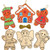Baker Ross AX352 Gingerbread Wooden Decorations - Pack of 12 Christmas Decorations for Kids to Decorate and Display Ideal Kids Arts and Crafts Project