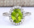 pimchanok shop Fashion Jewelry 925 Silver Oval Peridot Ring Women Wedding Engagement Size 6-10 -10-