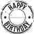 2 inch Round ~ Basic Happy Birthday Circle Birthday ~ Edible Cake/Cupcake Topper - D6324