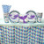 Mermaid Wishes Party Supplies Pack for 16 Guests: Straws, Dessert Plates, Beverage Napkins, Table Cover, and Cups