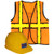 Mamvio Construction Worker Costume - Hard-Hat and Vest Dress-Up Role Play for Kids Yellow