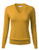 FLORIA Womens Soft Basic Thick V-Neck Pullover Long Sleeve Knit Sweater Mustard L