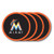 MLB Miami Marlins Vinyl Coaster Set -Pack of 4-