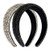Wudaozi 2 Pack Velvet Padded Rhinestone Headbands Sparkling Bejewelled Hairband for Women Delicate Crystal Embellished Headbands Wide Accessory for Birthday Parties?Black  and  Silver?