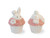Cupcake Bunny Ceramic Salt  and  Pepper Shaker Set