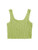 Milumia Women Casual Ribbed Knit Crop Tank Top Scoop Neck Lettuce Trim Solid Cami Lime Green Large