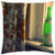 LESGAULEST Throw Pillow Cover -24x24 inch- - Bottle Green Shabby Curtain Pattern Window Light