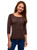 oodji Ultra Womens Basic Round Neck Pullover Brown US 8 / EU 42 / L
