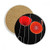 Abstract Red Circle Flowers Line Art Corn Coaster Cup Mug Tabletop Protection Absorbent Stone