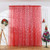 Emptystar Curtain Rod - 1PC Christmas Snowflake Curtain Tulle Window Treatment Voile Drape Valance Solid Sheer Curtains Drapes Voile Window Curtain Panels for Kitchen Bedroom -Red-