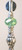 Silvery Urn and Green Faceted Glass Ceiling Fan Pull Chain