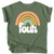 Four Retro Rainbow Birthday Shirts for Toddler Girls 4th Birthday Outfits Military Green Shirt