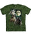 The Mountain Three Wolf Moon Adult T-Shirt Green XL