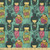 Lunarable Japanese Fabric by The Yard Traditional Kokeshi Dolls in Folk Clothes with Sakura Flowers Geisha Stretch Knit Fabric for Clothing Sewing and Arts Crafts 1 Yard Pink Teal