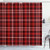 Ambesonne Plaid Shower Curtain Nostalgic Striped Pattern from British Country Constrasting Colors Cloth Fabric Bathroom Decor Set with Hooks 75 inch Long Scarlet Black White