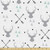 Lunarable Antlers Fabric by The Yard Hunting Theme with Scandinavian Design Elements Arrows Triangles Deer Decorative Fabric for Upholstery and Home Accents Grey Mint Green Black