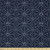 Lunarable Japanese Fabric by The Yard Oriental Motifs with Dotted Lines Geometric Shapes on Blue Shade Backdrop Decorative Satin Fabric for Home Textiles and Crafts 1 Yards Indigo White