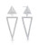 Sterling Silver Open Triangle Dangling Drop Stud Earrings with CZ