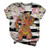 YAnGSale Top Women Novelty T-Shirt 3D Animal Printed Blouse O-Neck Tops Tee Short Sleeve Shirt Comfy Pullover -Orange S-