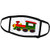 3dRose Cute Train Red Green Yellow - Face Covers -fc_25418_1-