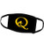 3dRose Yellow Initial Female Silhouette on Black. Delightful Letter Q - Face Covers -fc_322769_2-