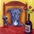 Greyhound at the Wine Bar dog art tile coaster gift