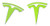 Custom Cut Graphics Tesla Model Y Logo Decal Wrap 4-pc Set -Gloss Lime Green-