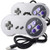 2 Pack SAFFUN Retro SNES USB Controller Gamepad USB PC Super Classic Controller Joypad for Windows PC Mac Linux Raspberry Pi Sega Higan Emulator -Grey-