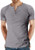 YTD Mens Casual Slim Fit Short Sleeve Henley T-Shirts Cotton Shirts 2XL Gray