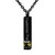 Fanery Sue Personalized Custom Cremation Necklace Urn for Ashes Keepsake Memorial Bar Pendant Jewelry-Black-Olive Green Engraving-