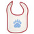 Mashed Clothing Bear Paw -Lt. Blue- Red Piping Bib