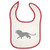Mashed Clothing Lion -Silver- Red Piping Bib