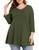 BELAROI Womens 3/4 Sleeve Tunics Tops Plus Size V Neck Flowy Loose T Shirt for Leggings-3XArmy Green-