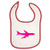 Mashed Clothing Airplane -Raspberry- Red Piping Bib