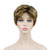 Onemily Short Straight Fluffy Synthetic Wigs with Bangs for Women Girls Blonde Brown