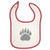 Mashed Clothing Bear Paw -Silver- Red Piping Bib