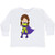 inktastic Superhero Girl Brown Hair Toddler Long Sleeve T-Shirt 2T White 3c0f3