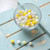 Promise Babe Silicone Teether Beads 100PC 15MM Yellow Series Chewable Teething Sensory Beads for Nursing Bracelet Necklace Accessories