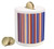 Ambesonne Abstract Piggy Bank Gradient Color Vertical Stripes Lines Art Retro Graphic Display Printed Ceramic Coin Bank Money Box for Cash Saving Violet Blue Peach Salmon Red