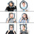 Silver Selfie Photo Booth Picture Frame Props - Printed on Sturdy Material - Set of 6