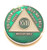 18 Year AA Medallion - Green  and  White Alcoholics Anonymous Sobriety Chip Token Coin