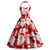 Womens Vintage Halter Dress Christmas A-Line Dress Sweetheart Neck Sleeveless Print Dress Party Dress Red