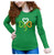 Women St Patricks Day Long Sleeve Shirt Green Clover Heart Irish Women Shirt Small Green