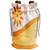3dRose Anne Marie Baugh - Flowers - Cute Orange and Yellow Flower Above An Orange Wave Design - Wine Bag -wbg_236023_1-